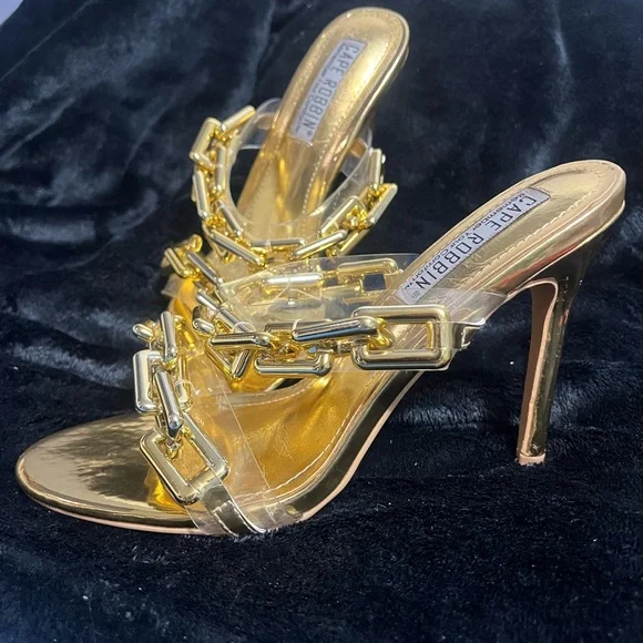 Cape Robbin Gold Chain Stiletto Heels - Picture 3 of 16
